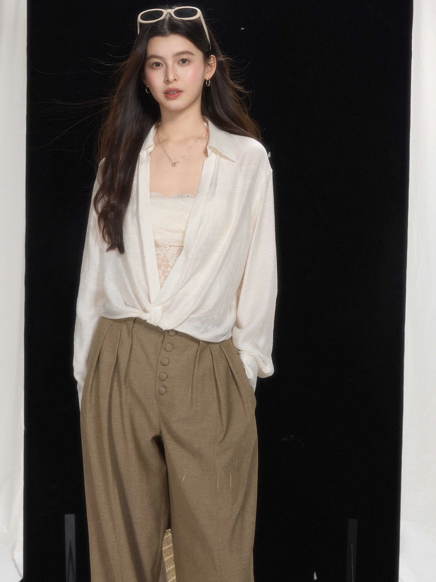 Elegant Casual Long Sleeve Knot Design Women's Shirt Breathable Comfortable Spring Fashion Top by Er Yang Design
Elegant Casual Long Sleeve Knot Design Women's Shirt Breathable Comfortable Spring Fashion Top by Er Yang Design