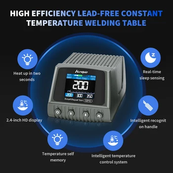 120W 200℃-450℃ Intelligent adjustable thermostatic lead-free soldering station 110V/220V/230V/240V for mobile phone maintenance
