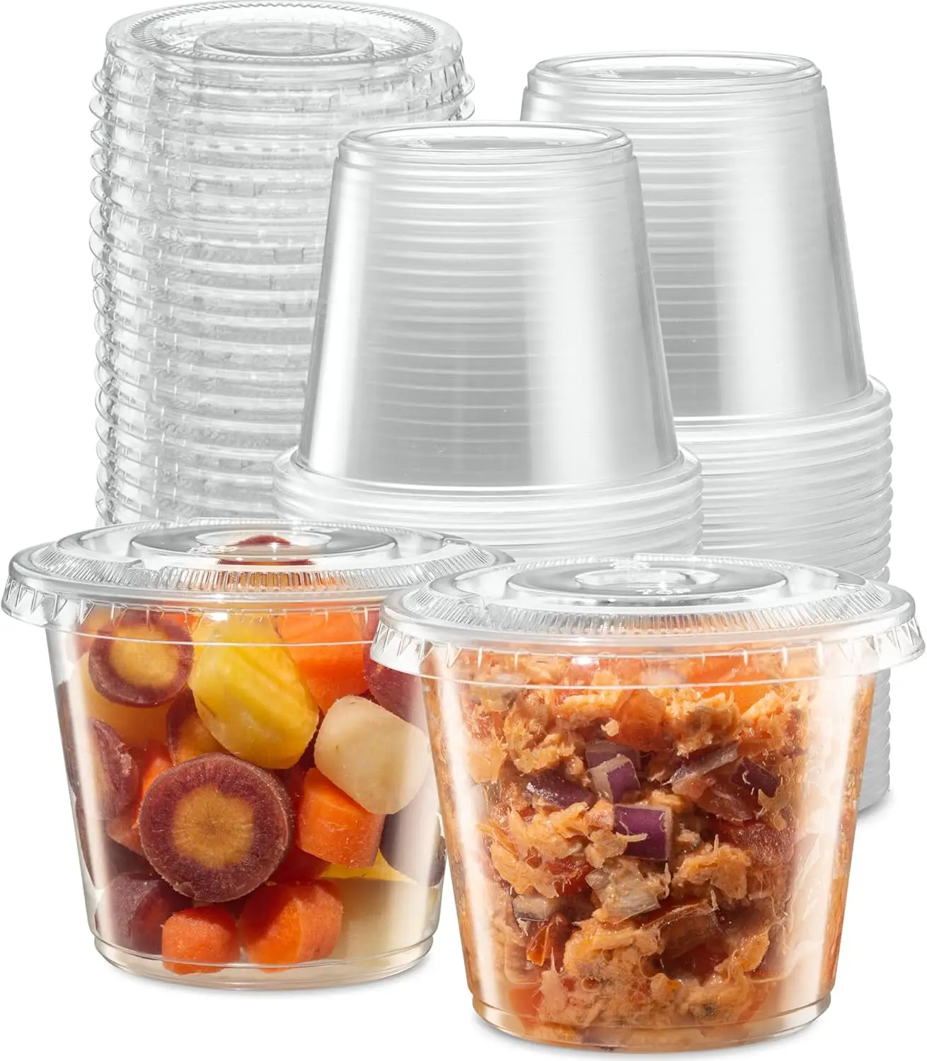 100 Sets 5 oz Clear Plastic Portion Cups with Lids, Small Mini Containers for Meal Prep, Sauce, Dressing, Crafts
100 Sets 5 oz Clear Plastic Portion Cups with Lids, Small Mini Containers for Meal Prep, Sauce, Dressing, Crafts