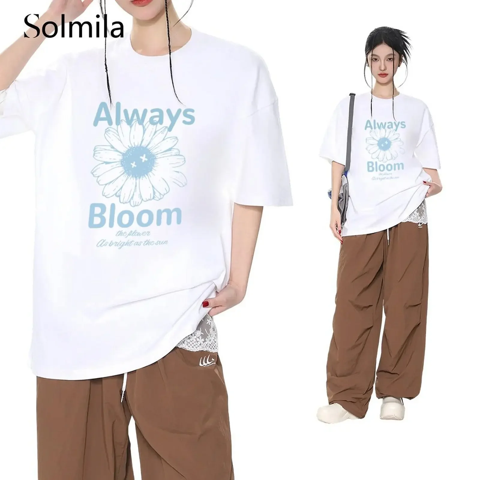 Women's 2025 Trendy Graffiti & Floral Print T-Shirt - Summer Short Sleeve Crew Neck, Korean Streetwear Style, Comfortable Slim
Women's 2025 Trendy Graffiti & Floral Print T-Shirt - Summer Short Sleeve Crew Neck, Korean Streetwear Style, Comfortable Slim