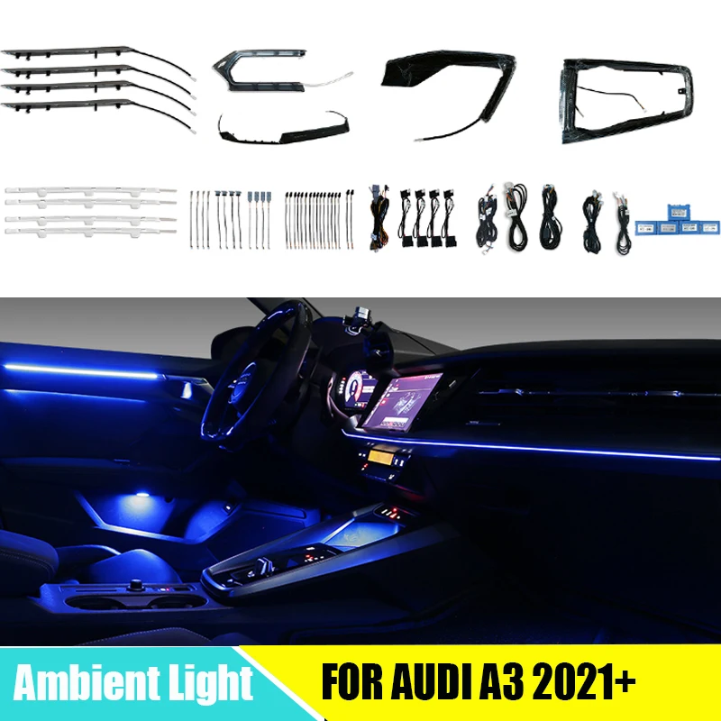 30 color Replacement Inter door Ambient Light atmosphere lamp car inter led decorate light For AUDI A3 2021+
30 color Replacement Inter door Ambient Light atmosphere lamp car inter led decorate light For AUDI A3 2021+