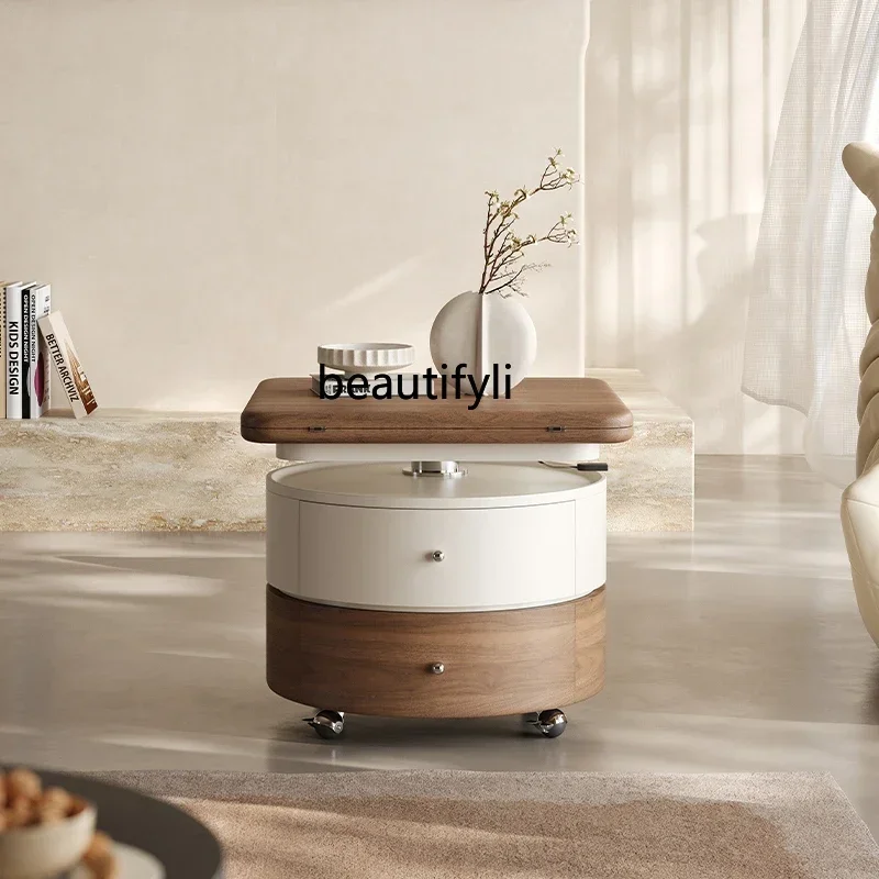 The first mobile lifting folding coffee table retro multi-functional integrated living room coffee table 
The first mobile lifting folding coffee table retro multi-functional integrated living room coffee table