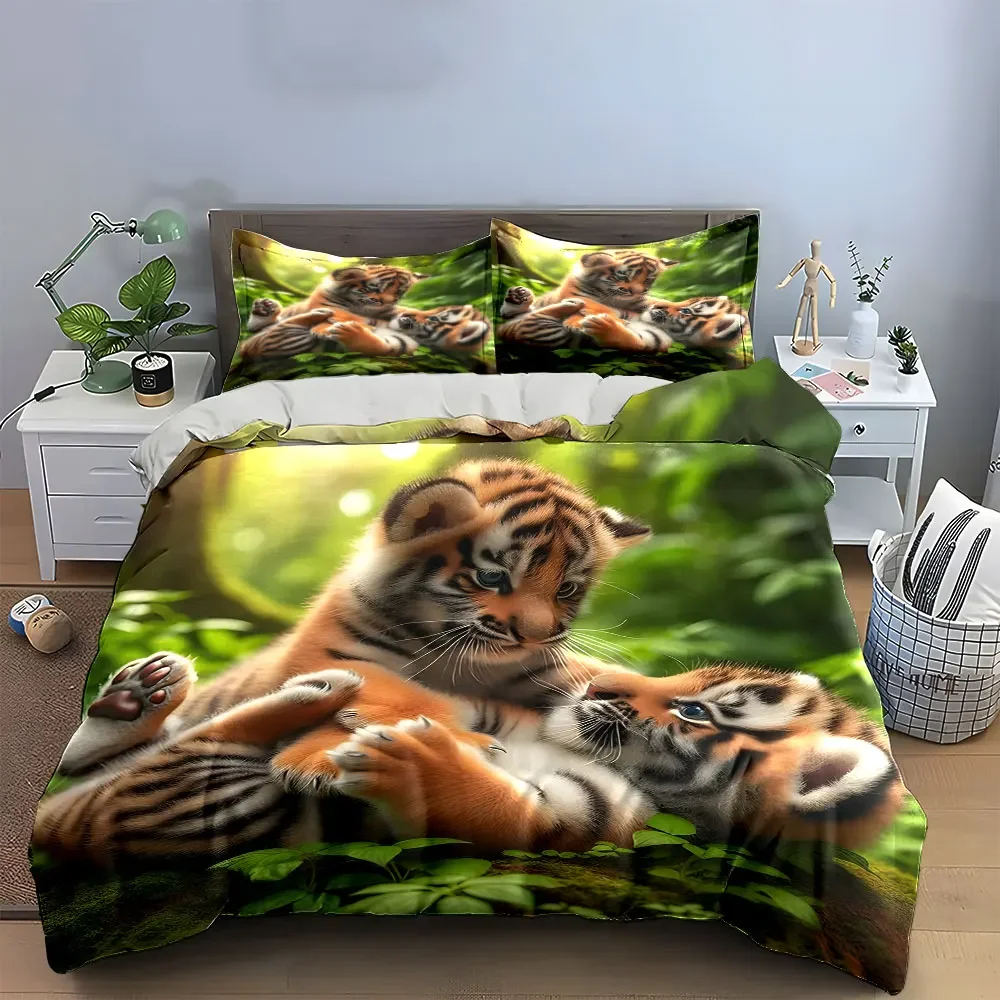 "Adorable Tiger Cub Decor Set" Soft Comfortable Duvet Cover Bedding Set Included 1*Duvet Cover & 2*Pillowcases, gift
"Adorable Tiger Cub Decor Set" Soft Comfortable Duvet Cover Bedding Set Included 1*Duvet Cover & 2*Pillowcases, gift