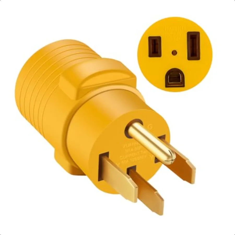 NEMA 1450P to 650R Welder Adaper Plug 50Amp 240V 4 Prong to 3 Prong Generator Welder Dryer EV Charger Power Adapter Plug 
NEMA 1450P to 650R Welder Adaper Plug 50Amp 240V 4 Prong to 3 Prong Generator Welder Dryer EV Charger Power Adapter Plug