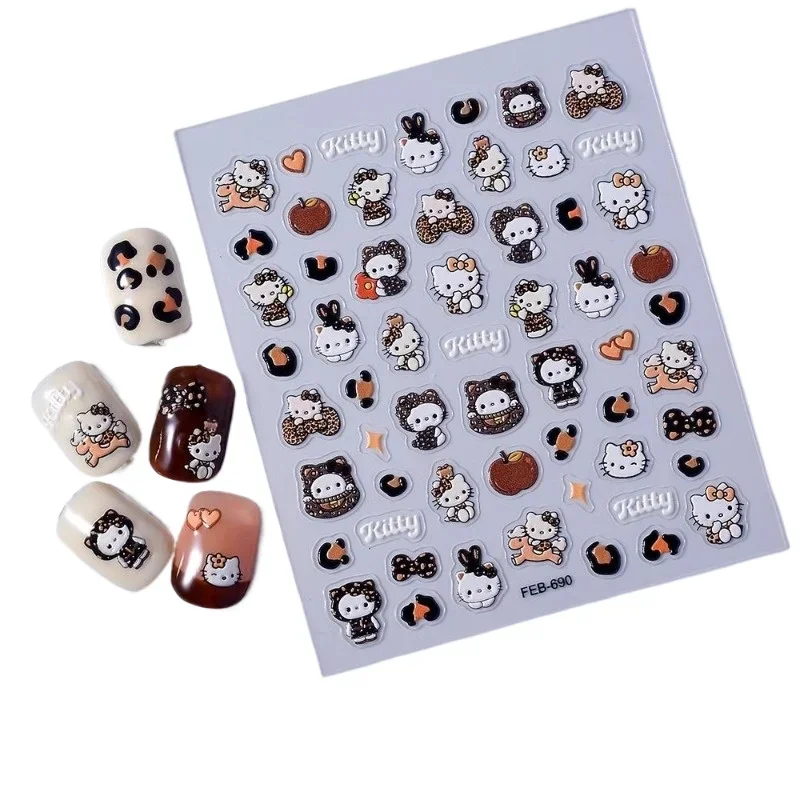 Hello Kitty 3D Relief Nail Sticker Leopard Print Cat Cartoon Anime Cute Personality Waterproof Chocolate Nail Decoration Sticker
Hello Kitty 3D Relief Nail Sticker Leopard Print Cat Cartoon Anime Cute Personality Waterproof Chocolate Nail Decoration Sticker