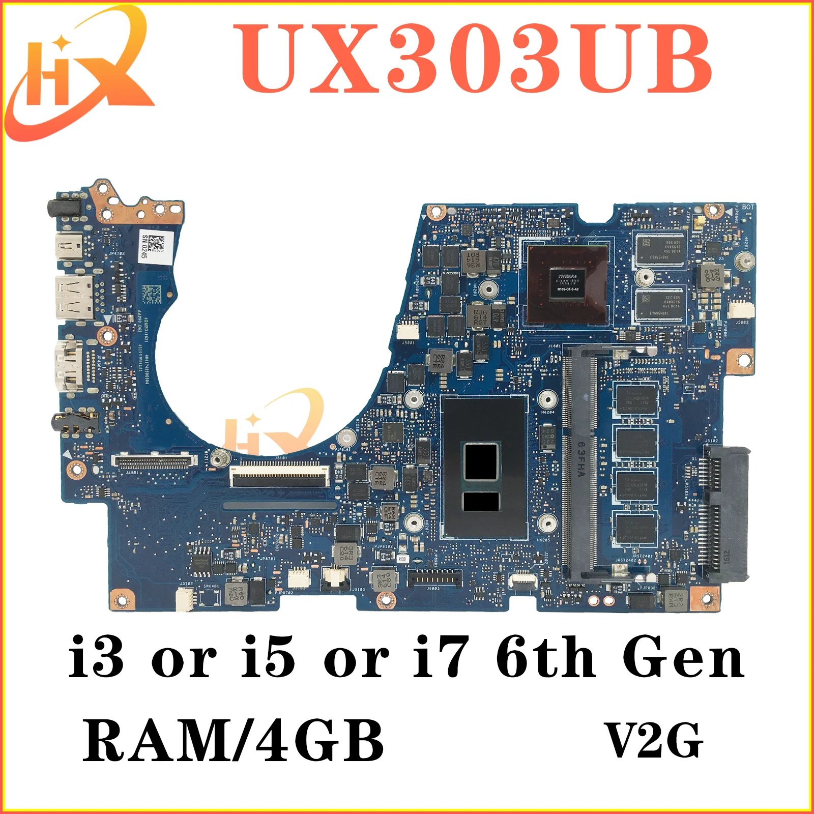 Материнская плата ASUS UX303UB UX303UA BX303UA U303UB U303UA материнская плата для ноутбука i3 i5 i7 6-го поколения V2G/UMA RAM-4GB
Материнская плата ASUS UX303UB UX303UA BX303UA U303UB U303UA материнская плата для ноутбука i3 i5 i7 6-го поколения V2G/UMA RAM-4GB
