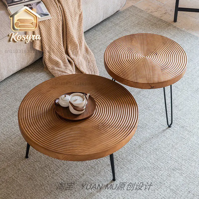 Solid wood round coffee table living room wabi wind small apartment living room small table bedside table log bed and breakfast
Solid wood round coffee table living room wabi wind small apartment living room small table bedside table log bed and breakfast