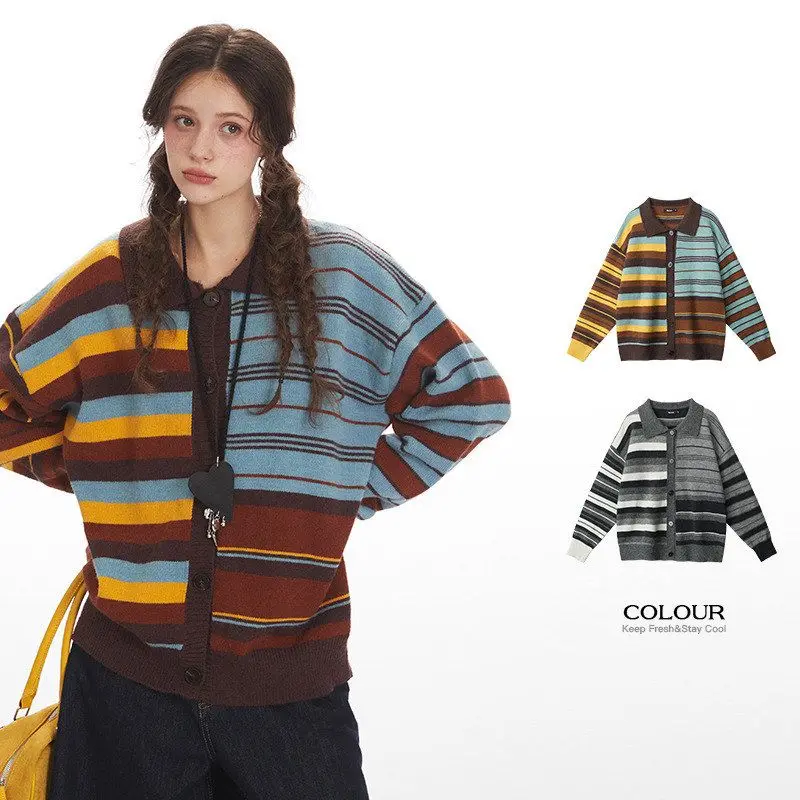 HeyHenry оверсайз полосатый вязаный кардиган пальто для женщин свободного покроя цветная блузка осень-зима верхняя одежда повседневная одежда
HeyHenry оверсайз полосатый вязаный кардиган пальто для женщин свободного покроя цветная блузка осень-зима верхняя одежда повседневная одежда