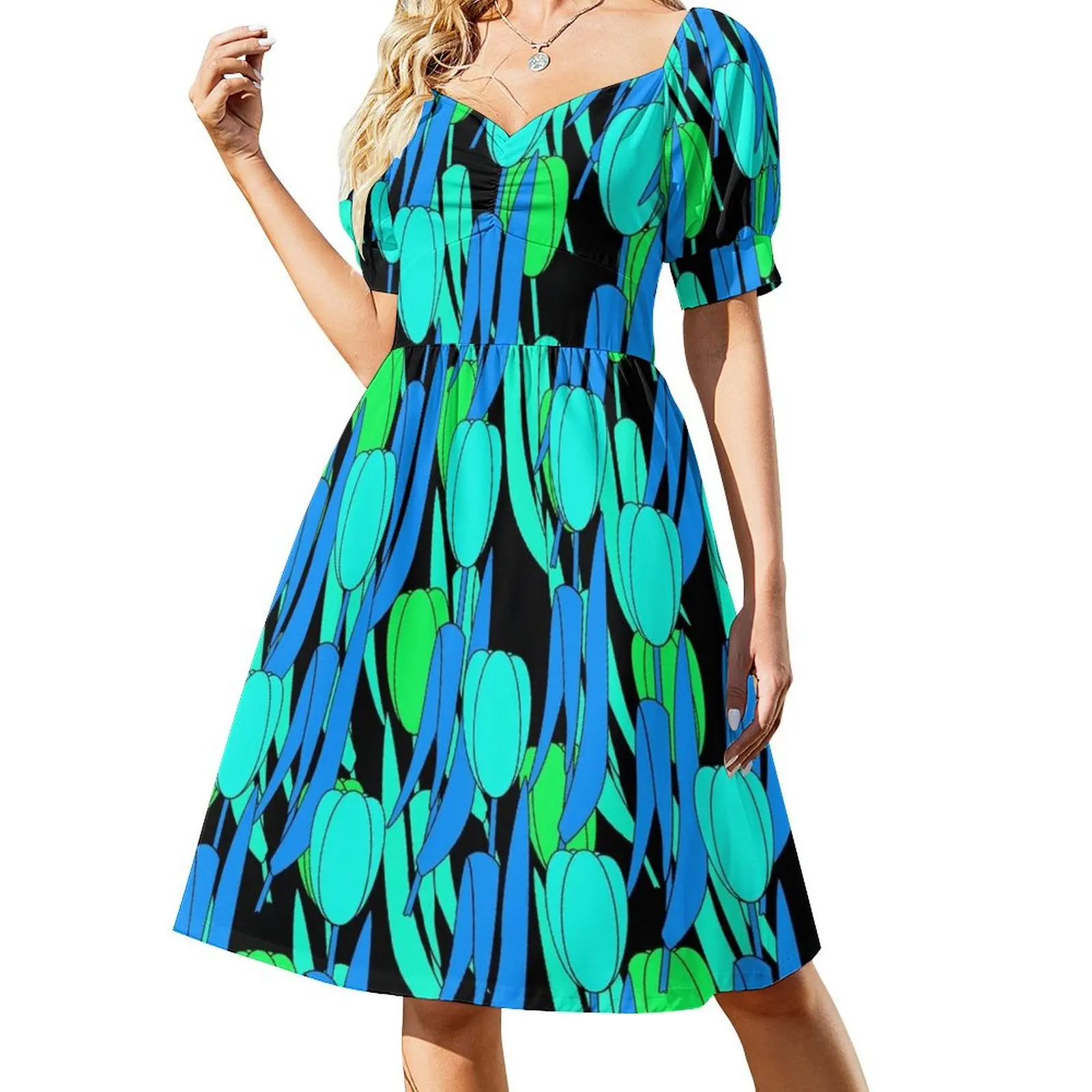 Tulips (Jade and Azure) Short Sleeved Dress long dress women summer women's fashion dresses Dress
Tulips (Jade and Azure) Short Sleeved Dress long dress women summer women's fashion dresses Dress