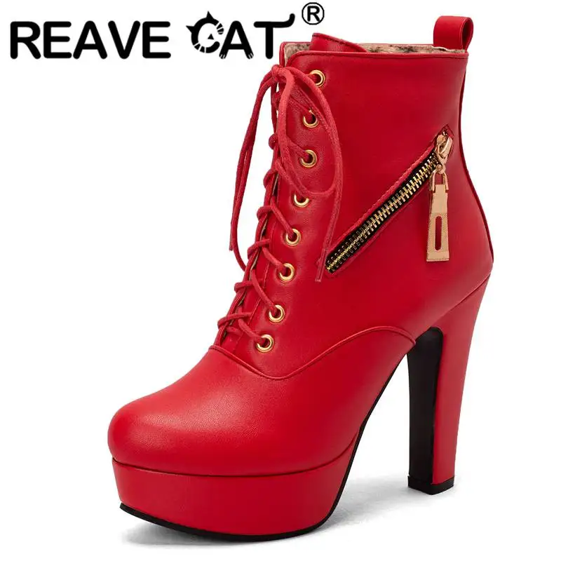 Женские ботинки на шнуровке REAVE CAT, модные ботинки на высоком блочном каблуке 11 см, платформа 12 см, украшение большого размера 34-50, приблизительно, S4218
Женские ботинки на шнуровке REAVE CAT, модные ботинки на высоком блочном каблуке 11 см, платформа 12 см, украшение большого размера 34-50, приблизительно, S4218