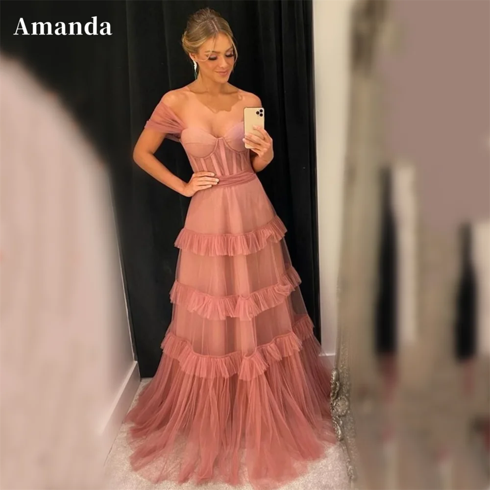 Amanda Elegantly Floor Lenght فساتين سهره فاخره2023 Tulle Slim A-line Prom Dresses Sexy Pink Off Shoulder Vestidos De Noche
Amanda Elegantly Floor Lenght فساتين سهره فاخره2023 Tulle Slim A-line Prom Dresses Sexy Pink Off Shoulder Vestidos De Noche