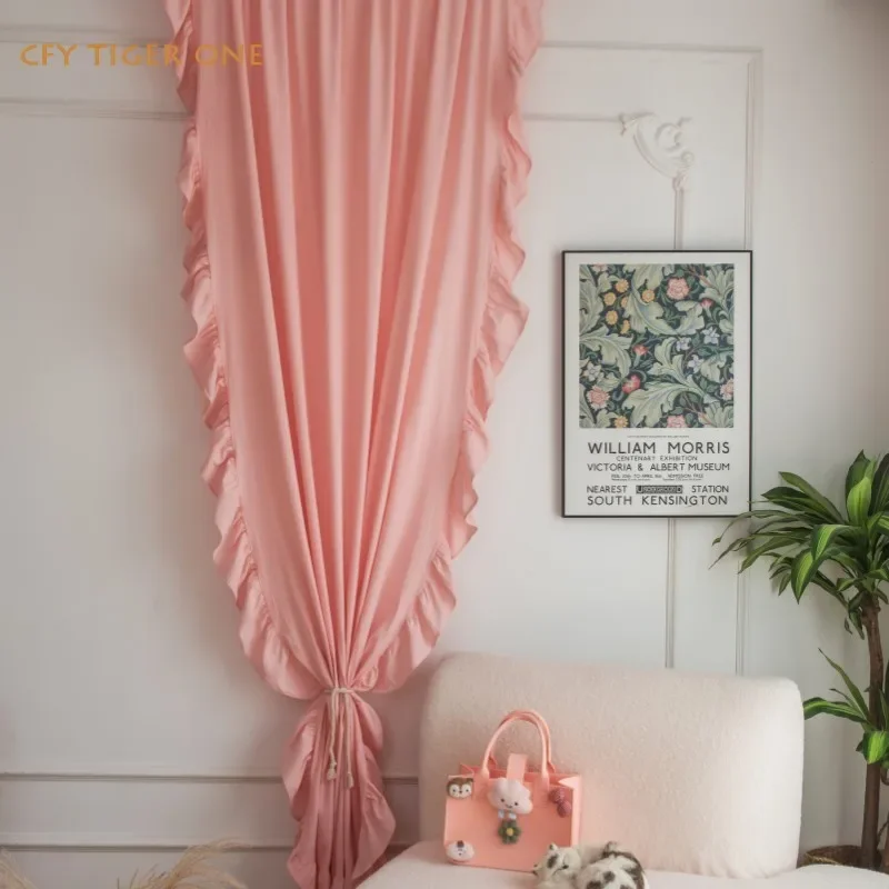 Cotton Linen Pink Princess Wind Lotus Leaf Window Curtain Blackout Valance for The Luxury Living Room Curtains for Living Room
Cotton Linen Pink Princess Wind Lotus Leaf Window Curtain Blackout Valance for The Luxury Living Room Curtains for Living Room