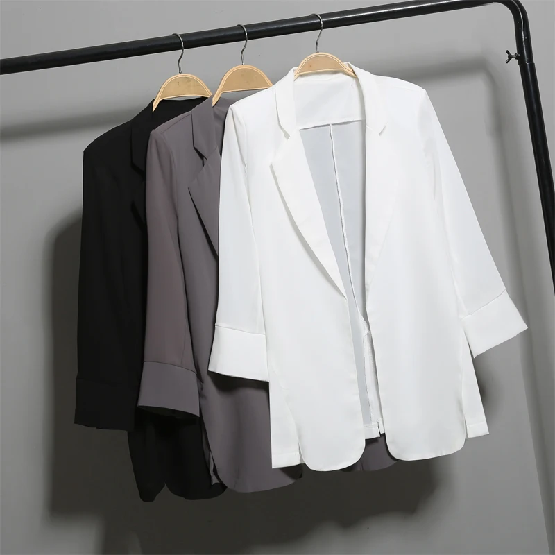 White Chiffon Drapey Suit Jacket Women's Purple Thin Medium-Length Spring Summer Casual Top Fashionable Business Commute Style
White Chiffon Drapey Suit Jacket Women's Purple Thin Medium-Length Spring Summer Casual Top Fashionable Business Commute Style