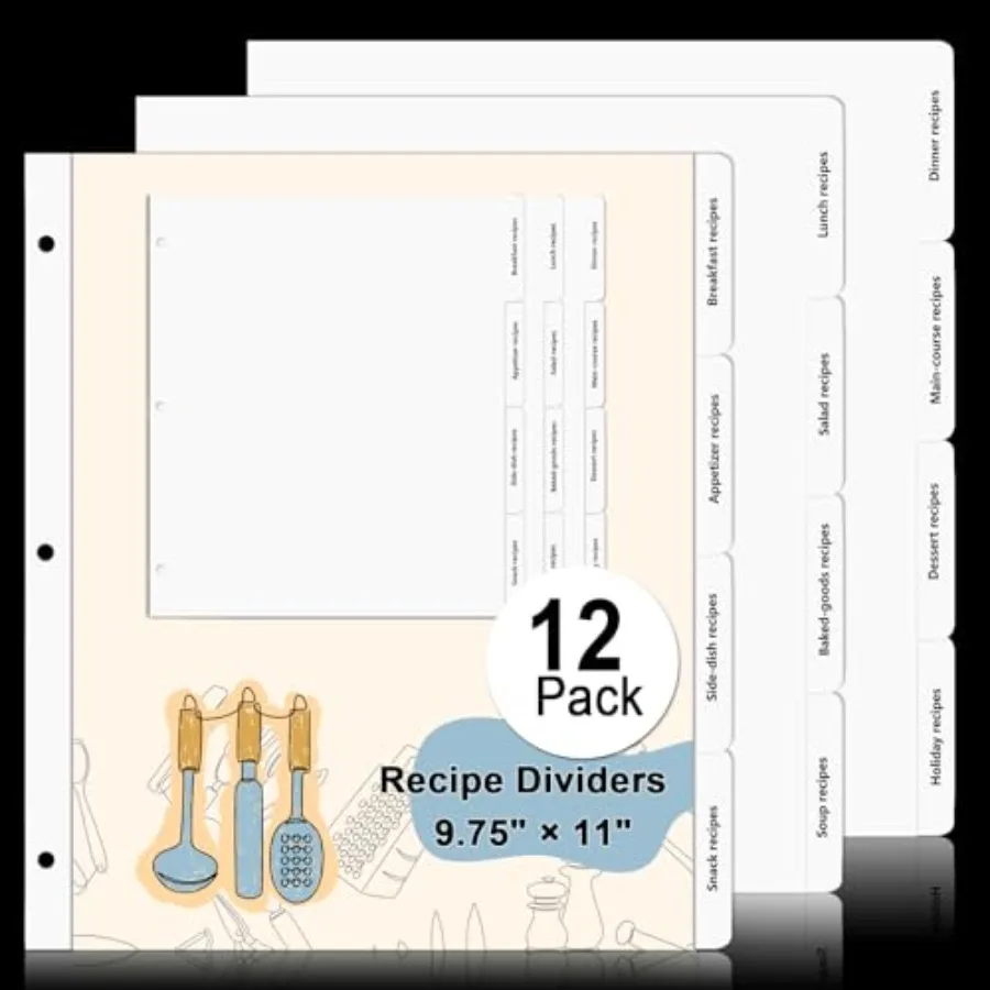 Recipe Dividers for 3 Ring Binder with 4 Tabs 9 3/4"×11" Recipe Binder Dividers Recipe Organizer Personalized Family Recipe Bin
Recipe Dividers for 3 Ring Binder with 4 Tabs 9 3/4"×11" Recipe Binder Dividers Recipe Organizer Personalized Family Recipe Bin