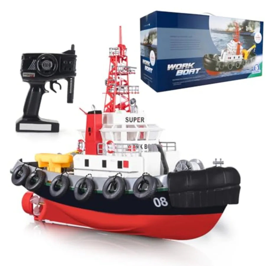 23.6 Inch 60CM US Remote Control Tug Boat RC Fireboat Rescure Boats 4CH Electric RC Watercraft 15km/h with Powerful Motors Spay
23.6 Inch 60CM US Remote Control Tug Boat RC Fireboat Rescure Boats 4CH Electric RC Watercraft 15km/h with Powerful Motors Spay