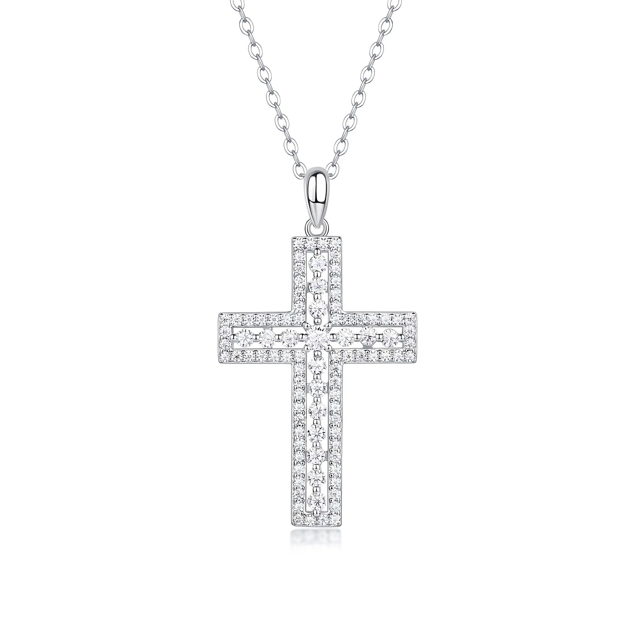1.1 Carat Cross Necklace, Christian Gifts for Women, Moissanite dimand Cross Pendent 925 Sterling Silver Chain
1.1 Carat Cross Necklace, Christian Gifts for Women, Moissanite dimand Cross Pendent 925 Sterling Silver Chain