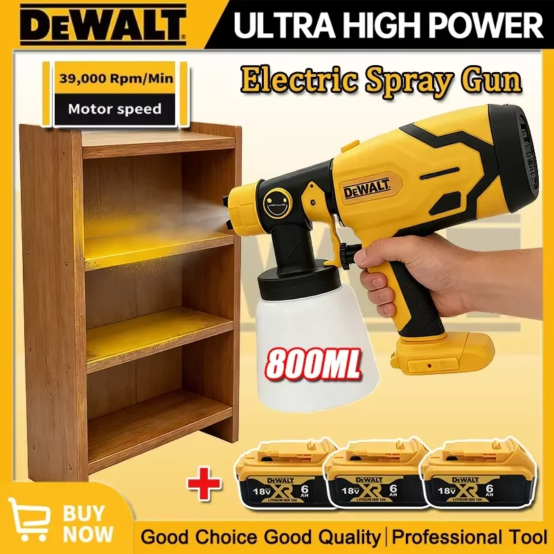 Беспроводной электрический краскопульт DEWALT 800 мл, мощный распылитель для покраски, для автомобилей, мебели, стальных покрытий
Беспроводной электрический краскопульт DEWALT 800 мл, мощный распылитель для покраски, для автомобилей, мебели, стальных покрытий