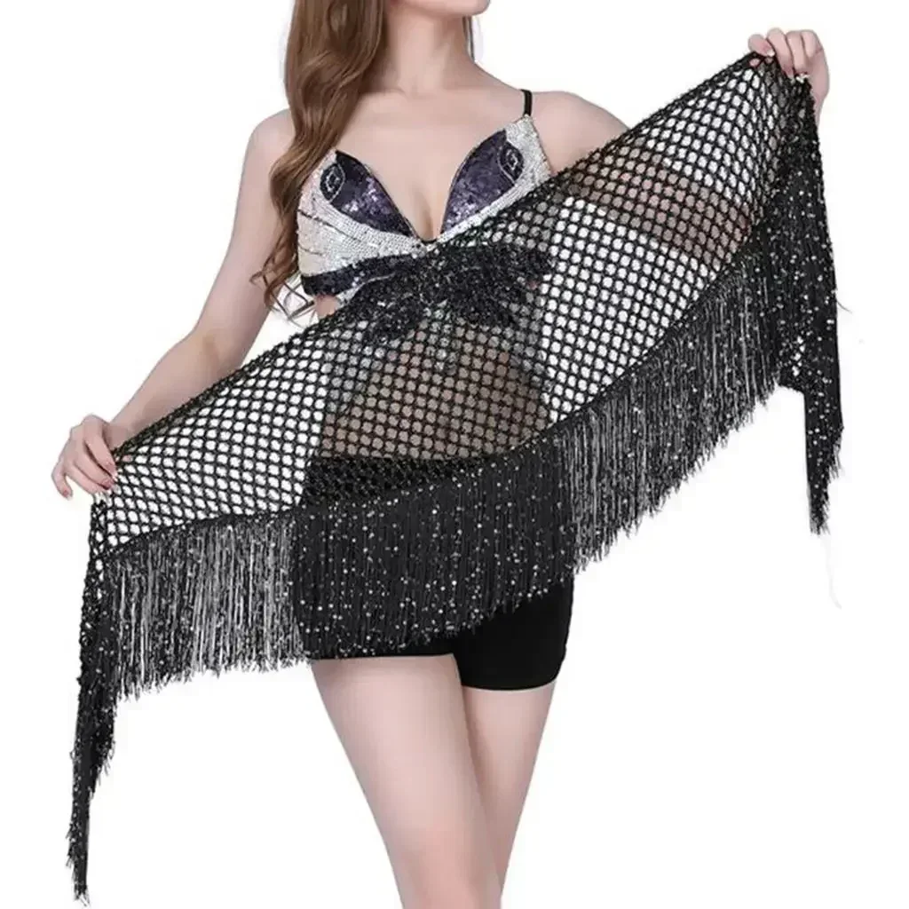 Women Belly Dance Hip Scarf Sequins Dance Belt Tassel Skirt Belt Black
Women Belly Dance Hip Scarf Sequins Dance Belt Tassel Skirt Belt Black