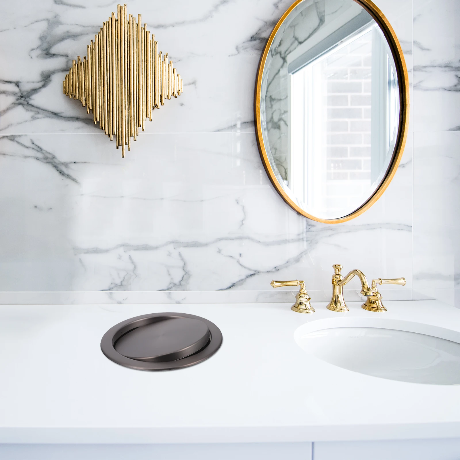 1pc Stainless Steel Recessed Countertop Trash Bin Lid Flip Cover For Kitchen Bathroom Built-In Waste Container Swinging Tabletop
1pc Stainless Steel Recessed Countertop Trash Bin Lid Flip Cover For Kitchen Bathroom Built-In Waste Container Swinging Tabletop