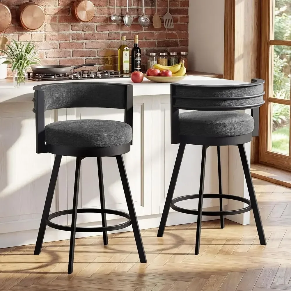 Upholstered Counter Height Bar Stools Set of 2, 26.6 Linen Fabric with Arms, Metal Base for Kitchen Island or Dining Room
Upholstered Counter Height Bar Stools Set of 2, 26.6 Linen Fabric with Arms, Metal Base for Kitchen Island or Dining Room