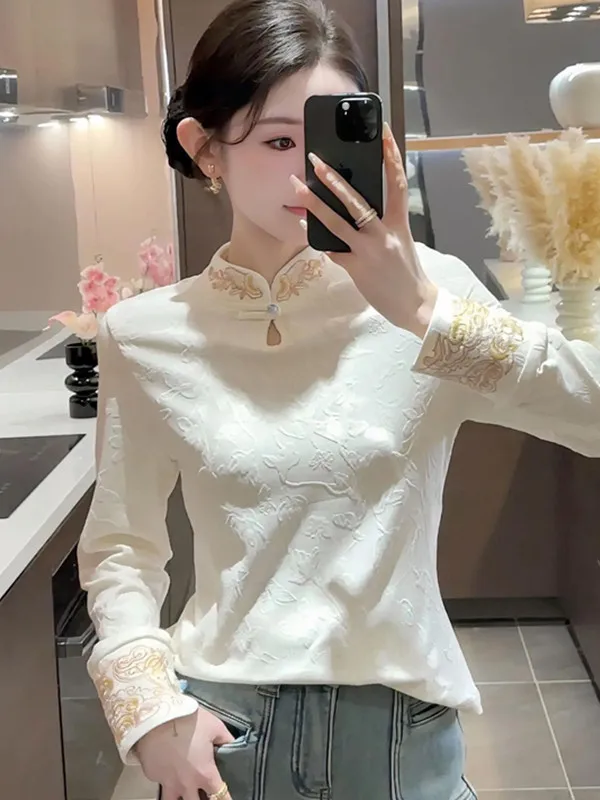 New Chinese Sle Fce Lined Thiened One-piece Velvet Women's Autumn Winter New Faion Slim Fit Inner Warm Long Sve Top
New Chinese Sle Fce Lined Thiened One-piece Velvet Women's Autumn Winter New Faion Slim Fit Inner Warm Long Sve Top