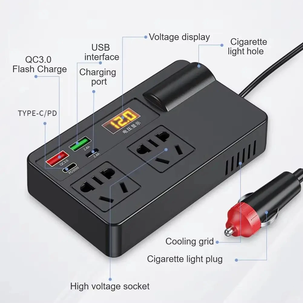 200W DC To AC Car Inverter 220V With Converter Switch Power Adapter Voltage Detection Device No Digital Display
200W DC To AC Car Inverter 220V With Converter Switch Power Adapter Voltage Detection Device No Digital Display