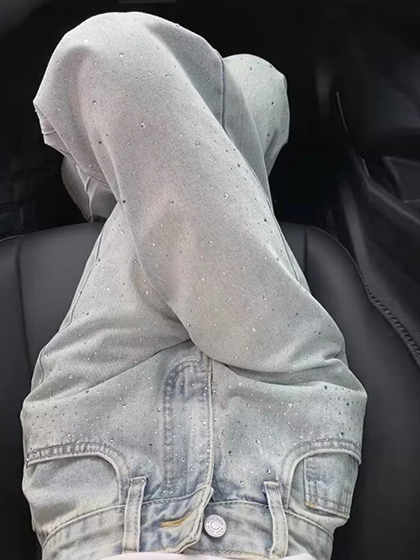 Women's Wide Leg Straight Cut Jeans High Waist Denim Fabric Spring Autumn New Style Glitter Design Loose Fit Slimming Pants
Women's Wide Leg Straight Cut Jeans High Waist Denim Fabric Spring Autumn New Style Glitter Design Loose Fit Slimming Pants