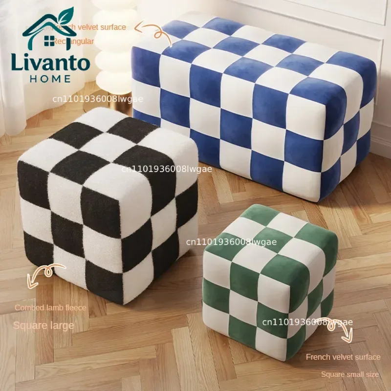 Creative Modern Stools for Balcony Soft Checkerboard Dressing Shoe Changing Stool Light Wool Lamb Ottoman for Bedroom
Creative Modern Stools for Balcony Soft Checkerboard Dressing Shoe Changing Stool Light Wool Lamb Ottoman for Bedroom