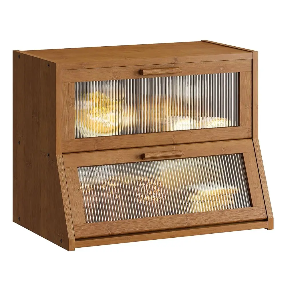 Double Layer Bamboo Bread Box For Kitchen Counter,Large Acity Bread Storage Bin,Bread Container With Acrylic Wavy Door Panel
Double Layer Bamboo Bread Box For Kitchen Counter,Large Acity Bread Storage Bin,Bread Container With Acrylic Wavy Door Panel