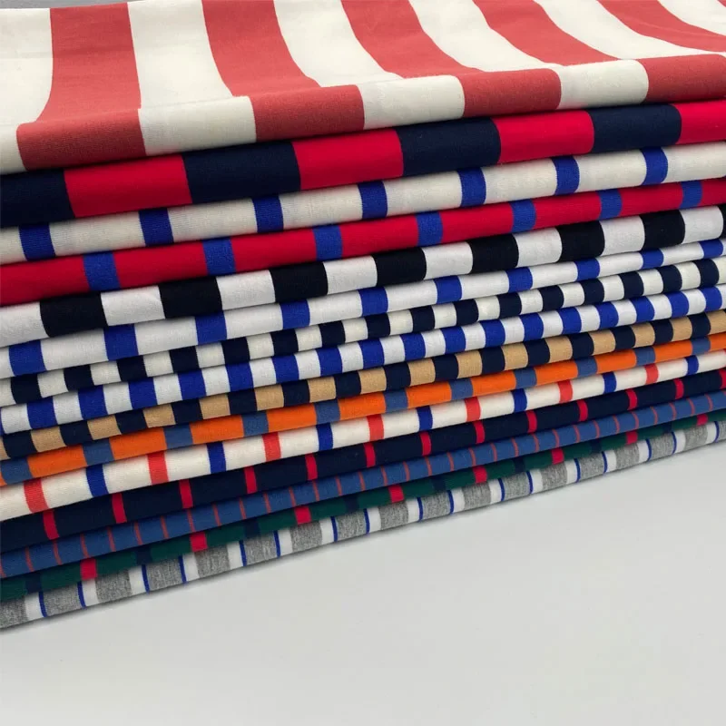 Width 68'' High Grade Elastic Stripe Pure Cotton Knit Spandex Fabric By The Yard For T-Shirt Bottom Dress Material
Width 68'' High Grade Elastic Stripe Pure Cotton Knit Spandex Fabric By The Yard For T-Shirt Bottom Dress Material