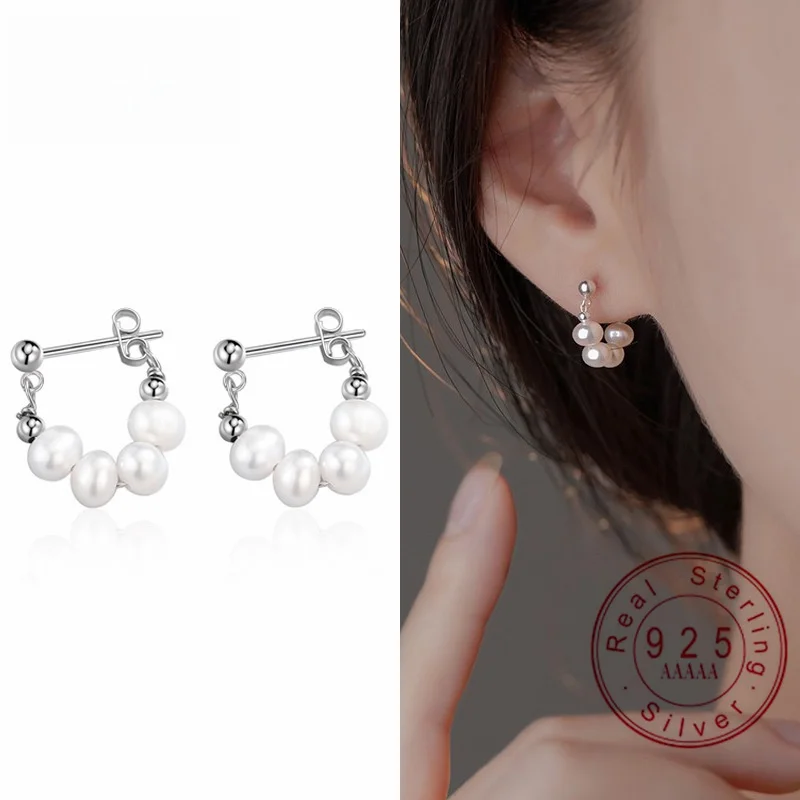 999 Sterling Silver Pearl Cluster Hoop Earrings | Dainty Minimalist Jewelry for Women | Elegant Cuff Earrings Gift for Daily
999 Sterling Silver Pearl Cluster Hoop Earrings | Dainty Minimalist Jewelry for Women | Elegant Cuff Earrings Gift for Daily