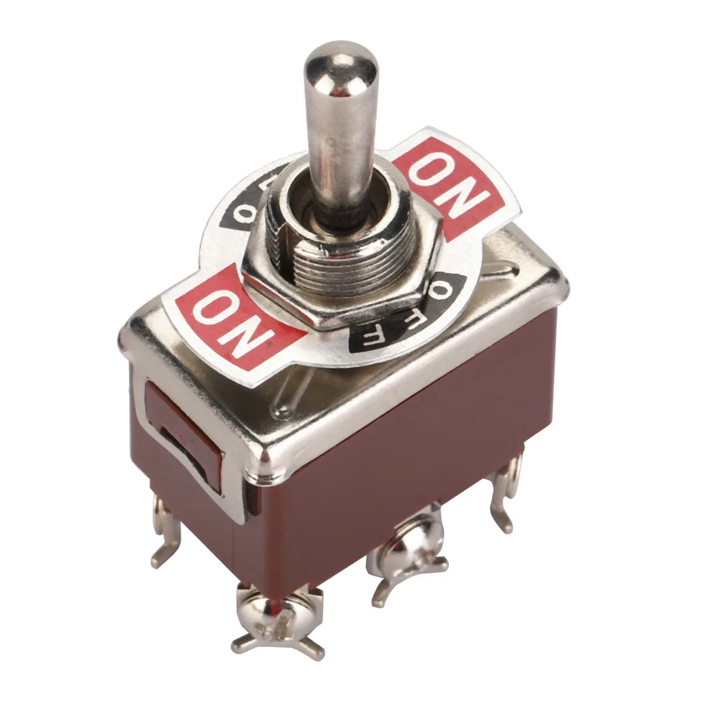 5PCS Toggle Switch DPDT 6-Pin 3-Position Terminal On/Off 250V 15A 12mm Mounting Hole Mechanical Switch
5PCS Toggle Switch DPDT 6-Pin 3-Position Terminal On/Off 250V 15A 12mm Mounting Hole Mechanical Switch