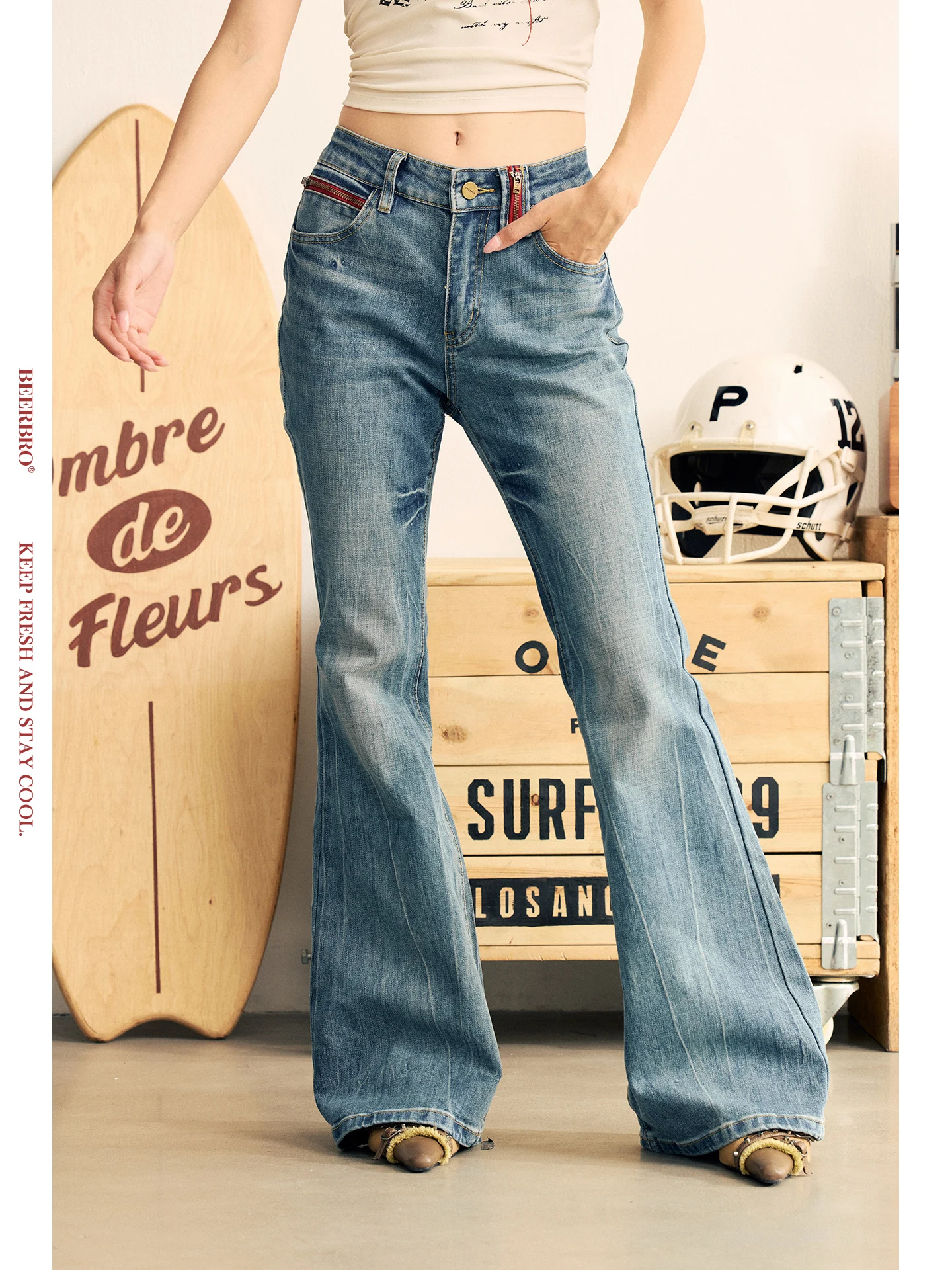 BeerBro High Waist Bell Bot Jeans Micro Elastic Slimming Women's Denim Jeans Festival Par Music Festival orts
BeerBro High Waist Bell Bot Jeans Micro Elastic Slimming Women's Denim Jeans Festival Par Music Festival orts