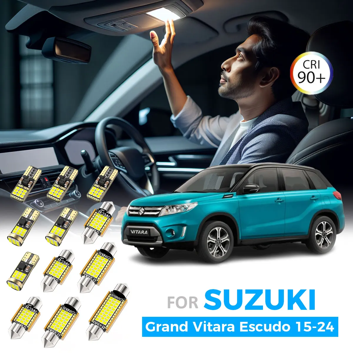 AENVTOL 11Pcs CANBUS For Suzuki Grand Vitara Escudo MK4 2015-2020 2021 2022 2023 2024 LED Interior Light Kit Bulb Accessories
AENVTOL 11Pcs CANBUS For Suzuki Grand Vitara Escudo MK4 2015-2020 2021 2022 2023 2024 LED Interior Light Kit Bulb Accessories