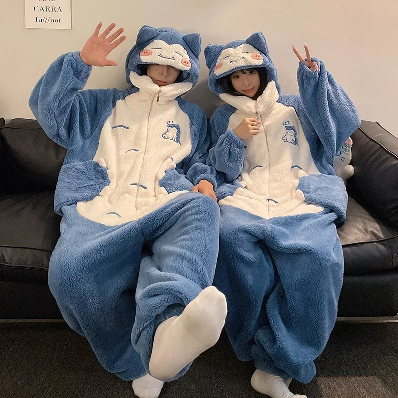 Kigurumis Anime Women Pajamas Jumpsuits Men Sleepwear Winter Thicken Couples Hooded Pyjamas Velvet Zipper Onesie Soft Warm
Kigurumis Anime Women Pajamas Jumpsuits Men Sleepwear Winter Thicken Couples Hooded Pyjamas Velvet Zipper Onesie Soft Warm