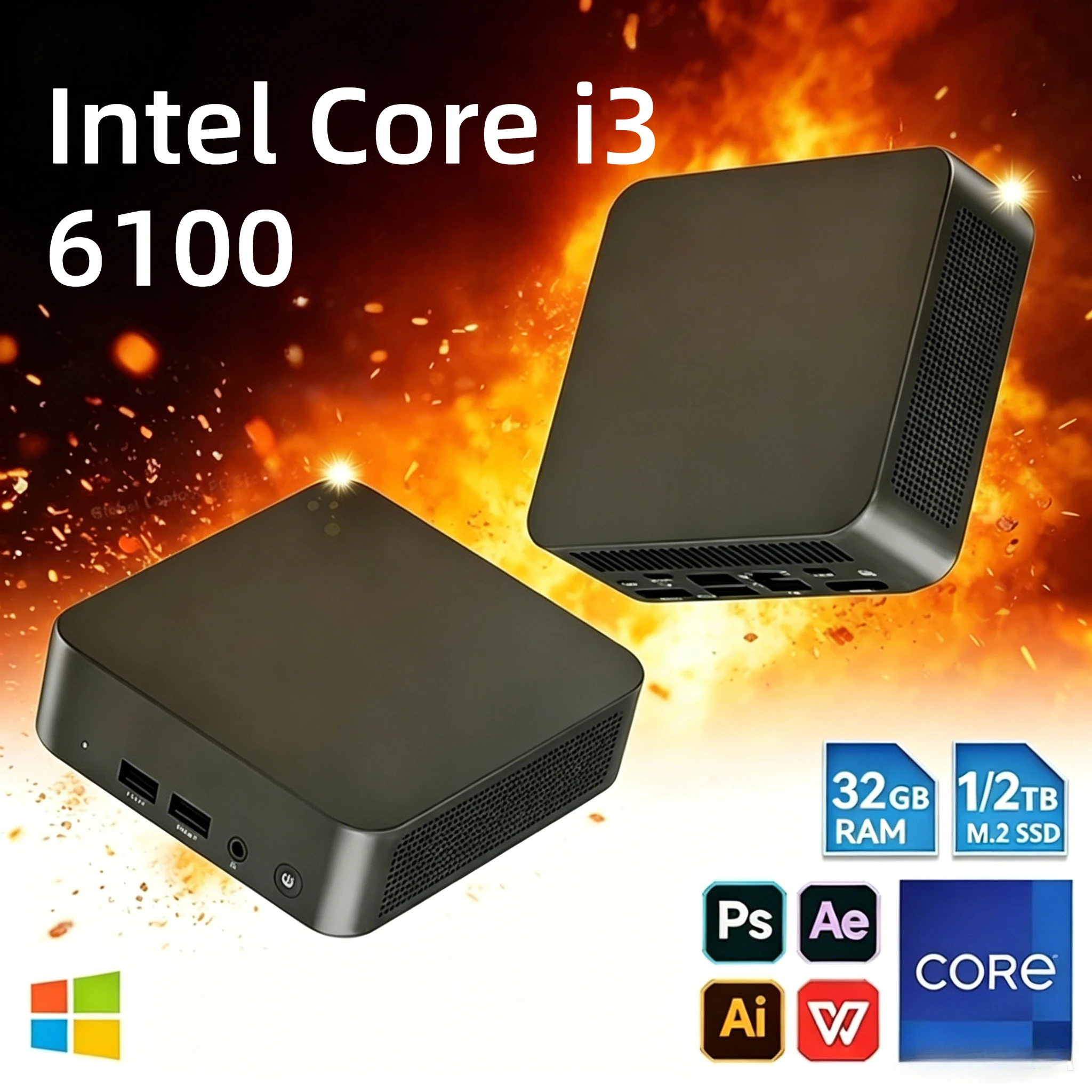 Intel Core i3 6100 MINI PC Windows 11 Pro16GB RAM 1TB 2TB SSD WIFI 6 BT5.2 4K HD Mini Gaming Office Study Pc
Intel Core i3 6100 MINI PC Windows 11 Pro16GB RAM 1TB 2TB SSD WIFI 6 BT5.2 4K HD Mini Gaming Office Study Pc