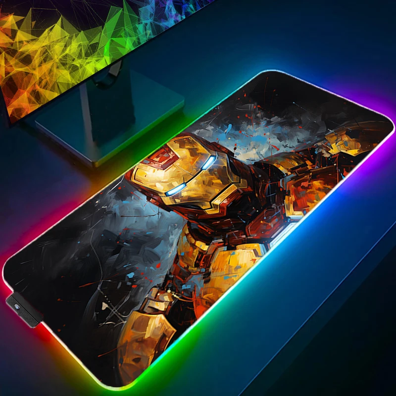 RGB LED Mouse Pad Large Rubber Anti Slip Mouse Pad Light Luxury anti slip and Waterproof Deskmat Computer Mousepad Iron Man
RGB LED Mouse Pad Large Rubber Anti Slip Mouse Pad Light Luxury anti slip and Waterproof Deskmat Computer Mousepad Iron Man