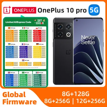 OnePlus 10 Pro 10 pro 5G 글로벌 ROM AMOLED 디스플레이, 8GB 128GB 스냅드래곤 8 Gen 1 80W SUPERVOOC 중고 휴대폰