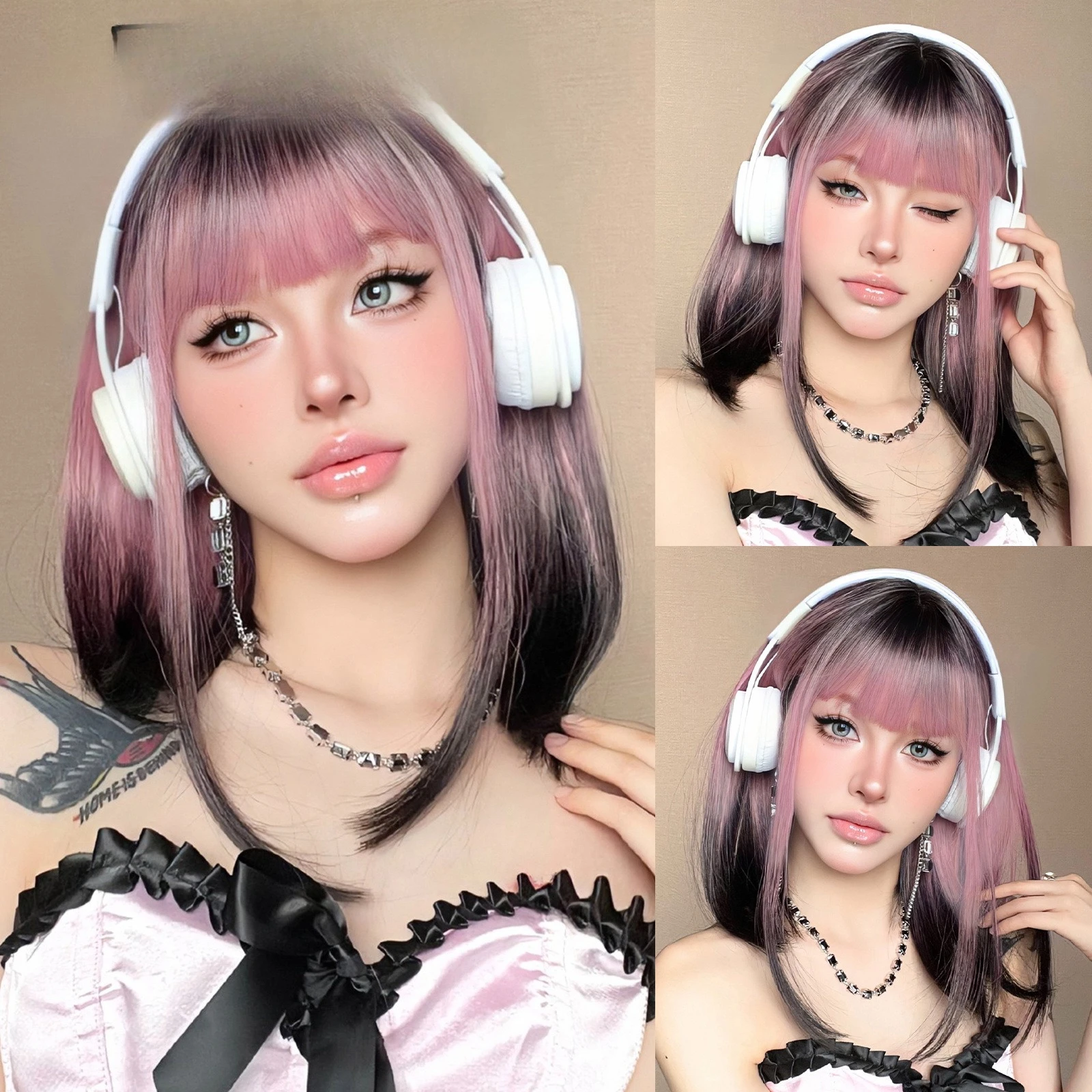 Wig female short hair white gradual change brown one size fits all natural temperament Muse whole box full head cover
Wig female short hair white gradual change brown one size fits all natural temperament Muse whole box full head cover