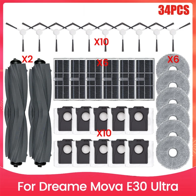 2025 Trend For Dreame Mova E30 Ultra Vacuum Replacement Parts Main Side Brush Hepa Filter Mop Cloth Dust Bags Accessories
2025 Trend For Dreame Mova E30 Ultra Vacuum Replacement Parts Main Side Brush Hepa Filter Mop Cloth Dust Bags Accessories