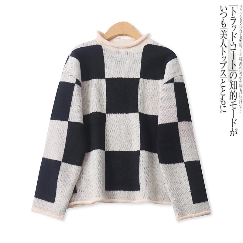 Клетчатый трикотаж, свободный длинный свек f, мягкий женский модный свитер с высоким воротником, весенний новый универсальный цветной свитер свободного покроя
Клетчатый трикотаж, свободный длинный свек f, мягкий женский модный свитер с высоким воротником, весенний новый универсальный цветной свитер свободного покроя