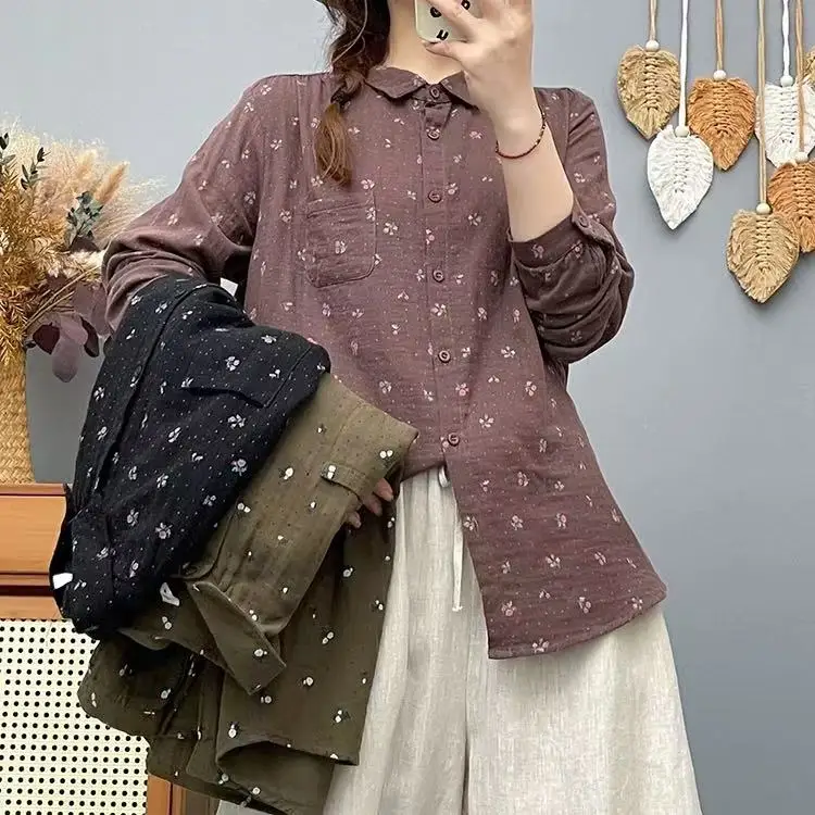 Autumn Middle-aged women's clothes Japanese style black navy green coffee print shirts long sleeve blouses for women
Autumn Middle-aged women's clothes Japanese style black navy green coffee print shirts long sleeve blouses for women