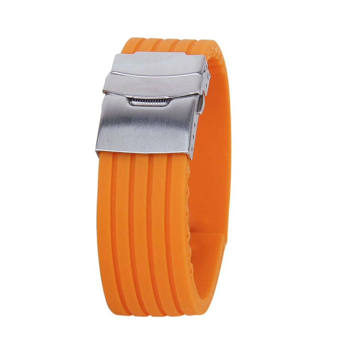 22Mm Waterproof Silicone Watch Band Strap Stainless Steel Deployment Clasp Quick Release Orange for Sports Diver Watches
22Mm Waterproof Silicone Watch Band Strap Stainless Steel Deployment Clasp Quick Release Orange for Sports Diver Watches