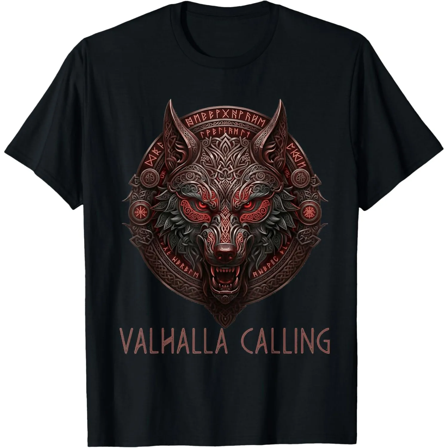 Norse Mythology Wolf Odin Valhalla Calling Graphic Tee Men's Cotton T-Shirt
Norse Mythology Wolf Odin Valhalla Calling Graphic Tee Men's Cotton T-Shirt