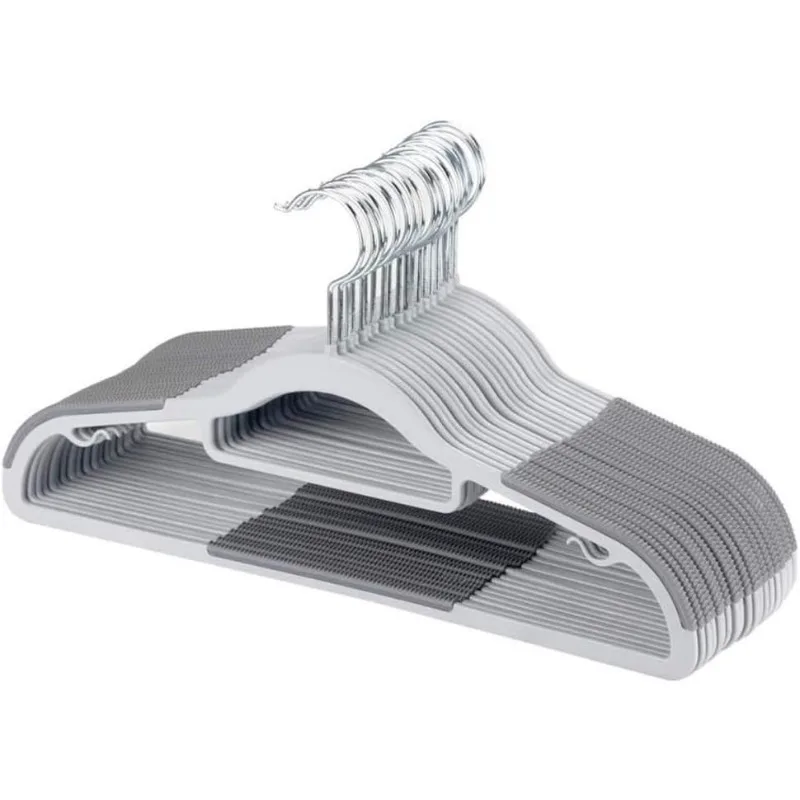 Plastic Clothes Hangers, Upgraded Rubber Stripe Non-Slip Coat Hangers,50 Pack Dry Wet Trousers Pants Hangers,Space Saving
Plastic Clothes Hangers, Upgraded Rubber Stripe Non-Slip Coat Hangers,50 Pack Dry Wet Trousers Pants Hangers,Space Saving