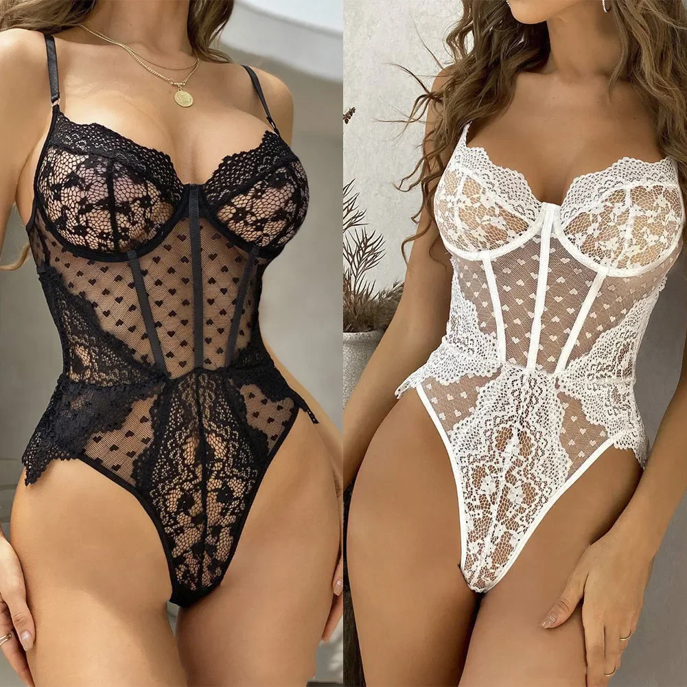 Size S-XXL Women's Sexy Bodysuits Lace Transparent Backless Sleeveless Jumpsuits Exotic Lingerie Black White
Size S-XXL Women's Sexy Bodysuits Lace Transparent Backless Sleeveless Jumpsuits Exotic Lingerie Black White