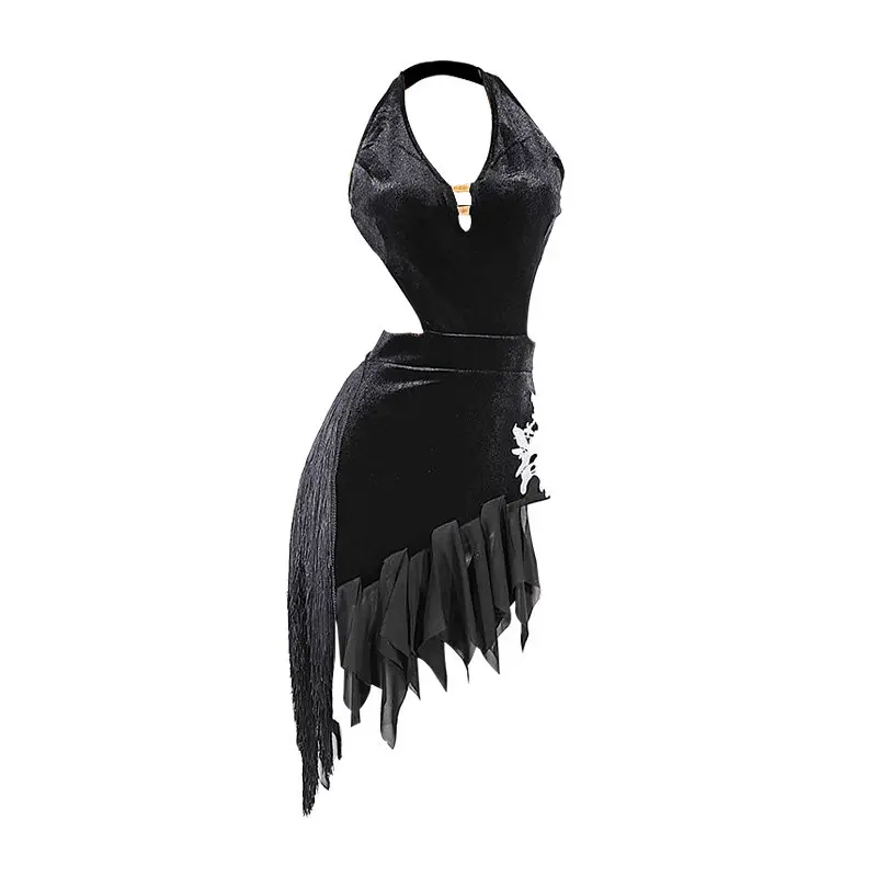 Summer Latin dance clothes velvet irregular practice clothes backless dress national standard clothes
Summer Latin dance clothes velvet irregular practice clothes backless dress national standard clothes