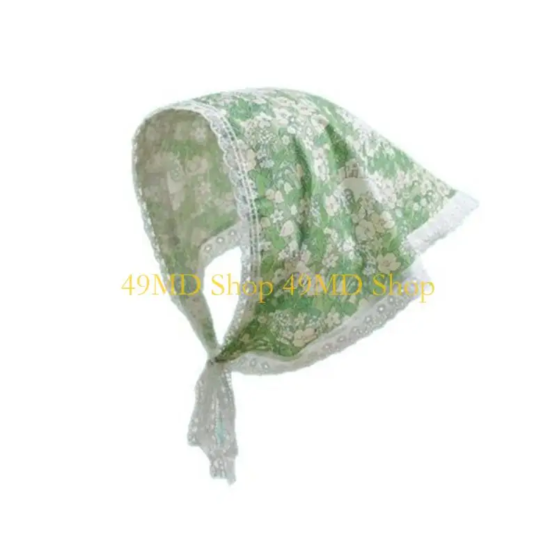 49MD Popular Triangular Headscarf with Lace Trim and Flower for Travel Photography Vacation Sunproof Headpiece
49MD Popular Triangular Headscarf with Lace Trim and Flower for Travel Photography Vacation Sunproof Headpiece