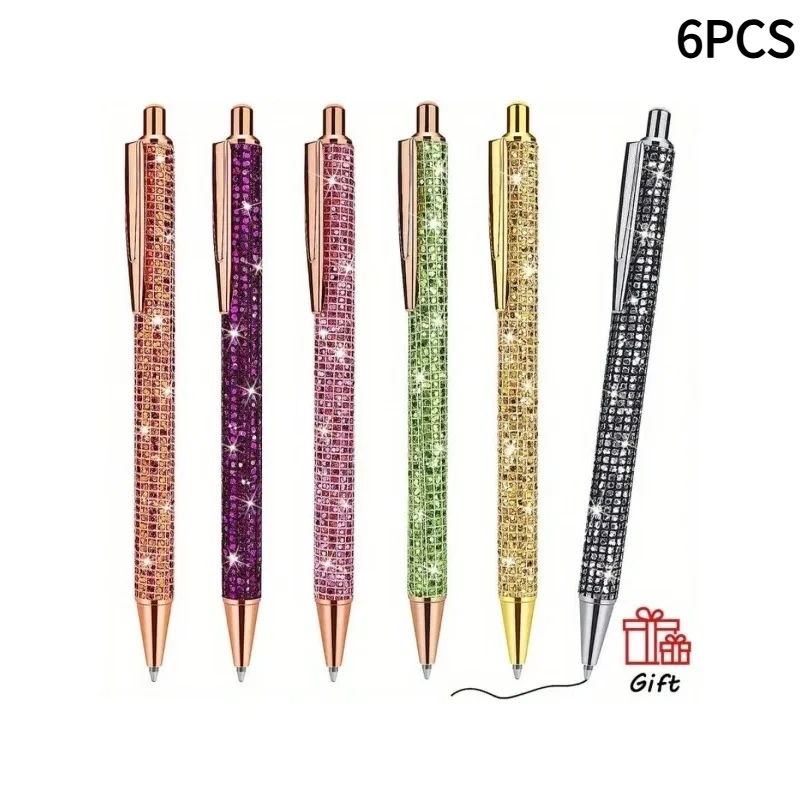 Set of 6 Metallic Pens with Sparkling Diamonds, Suitable for Home, School, And Office Use. Gift Pens Featuring Shiny Ballpoint D
Set of 6 Metallic Pens with Sparkling Diamonds, Suitable for Home, School, And Office Use. Gift Pens Featuring Shiny Ballpoint D