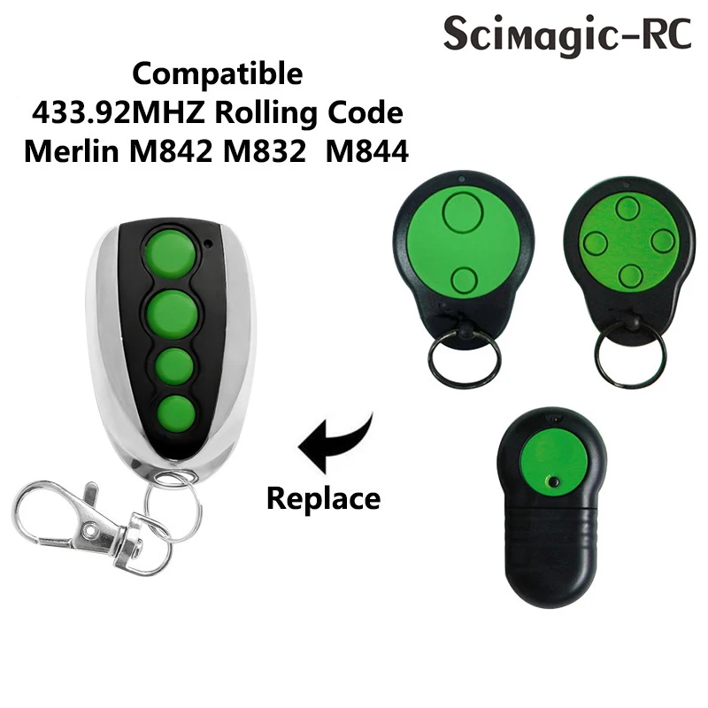 Merlin 433.92MHz Rolling Code Garage Door Remote Control For Merlin M842 M844 M832 Gate Opener
Merlin 433.92MHz Rolling Code Garage Door Remote Control For Merlin M842 M844 M832 Gate Opener